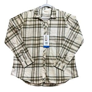 Weatherproof Vintage Comfort Stretch Plaid Button-Up Shirt Long Sleeve Large NWT